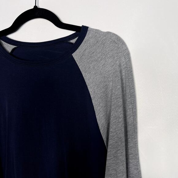 Lululemon Mens Small S Navy Blue Gray Bodhi Raglan Long Sleeve Shirt Top Cotton - Picture 3 of 6